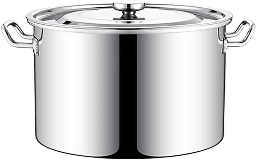 Grote Soeppan Soepketel Stoofpan Grote Porties Koken Spiegelgepolijst Roestvrij Staal 40cm x 26cm 30L Zilver