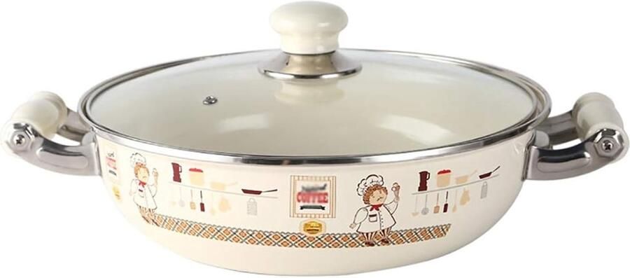 Grote Soeppan Stoofpan Braadpan Langzaam Koken Universele Hittebron 4 Liter Beige