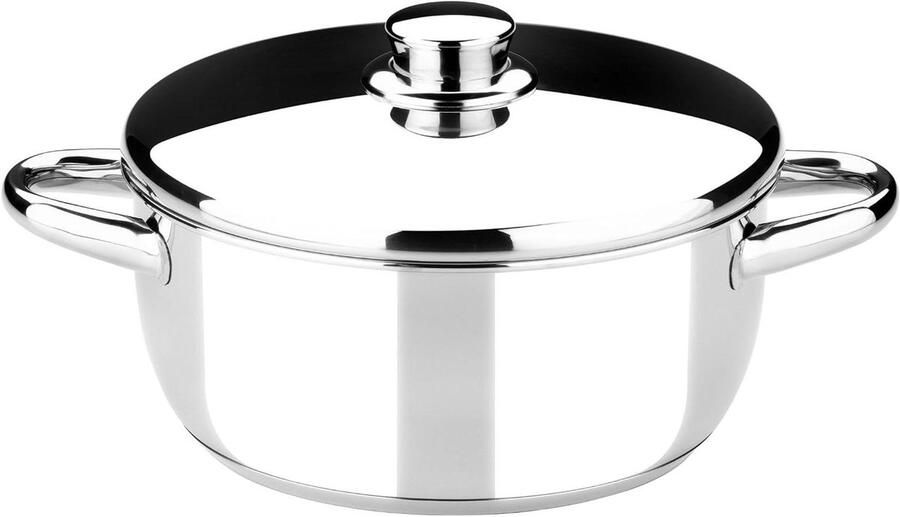 Grote steelpan Kookpan met deksel Lekkere maaltijden koken Drievoudige warmtebasis 24 cm diameter Zilverkleurig