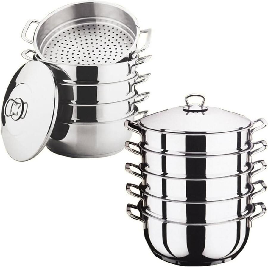 Grote Stoompan 28 cm RVS Gezond Stomen Inductie Geschikt