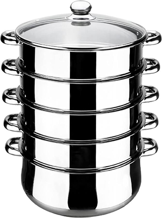 Grote Stoompan Soeppan Kookpan Gezinsmaaltijden Bereiden Dubbele Bodem 40 cm Roestvrij Staal