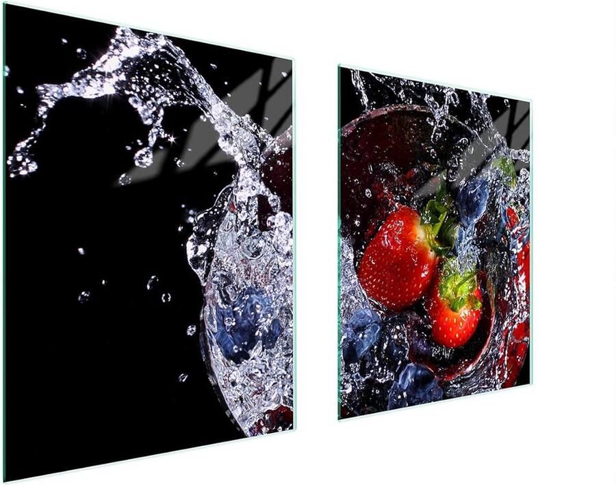Grote Tweedelige Glazen Afdekplaat voor Elektrische & Inductie Fornuizen (85x52cm) Hittebestendige Spatwand & Snijplank