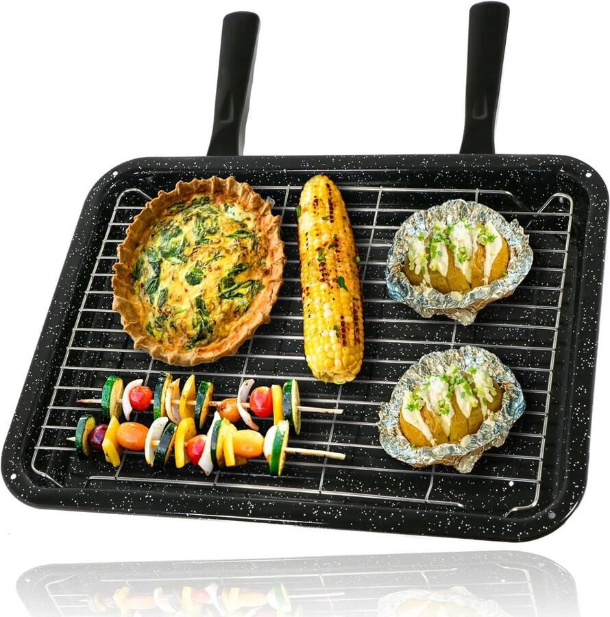 Grote Universele Grillpan met Rooster en Afneembare Handvatten voor Oven