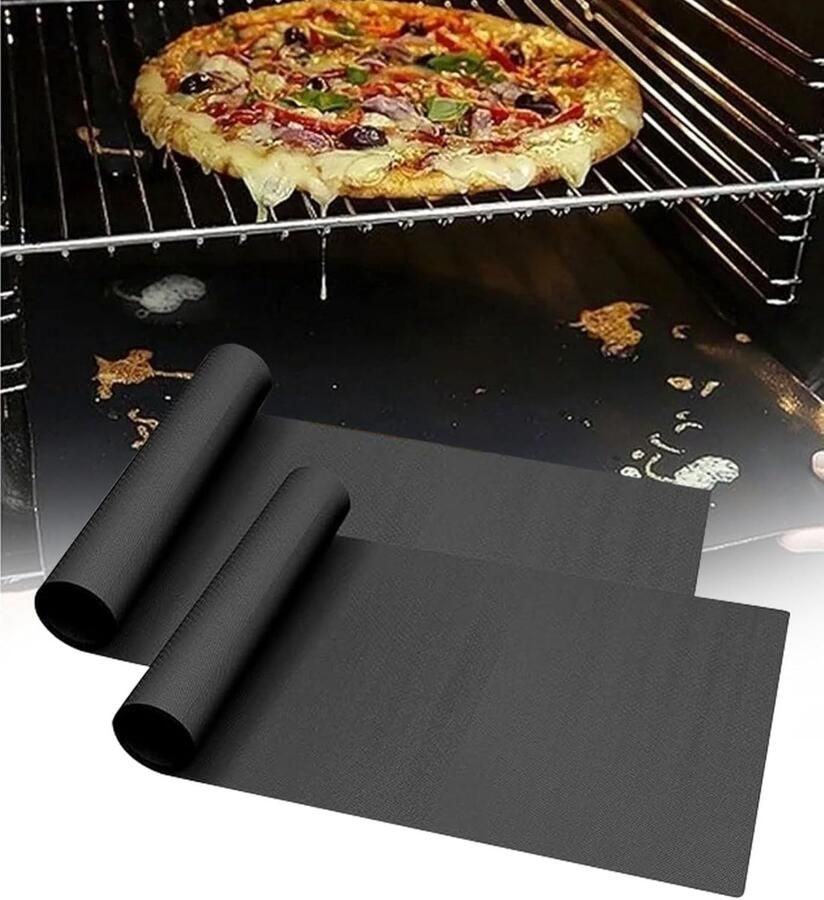 Grote ovenmat met anti-aanbaklaag duurzaam en wasbaar 40 x 60 cm set van 2 ideaal voor bakken en grillen