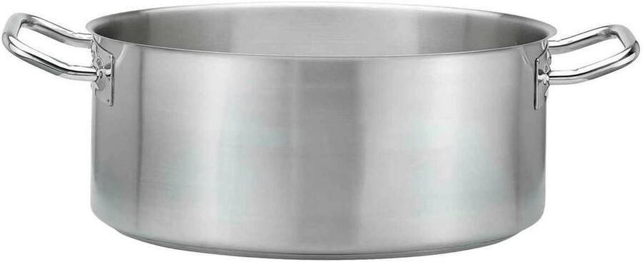 Grote Vleespan Kookpan Stoofpan Grote Porties Koken Perfecte Warmteverdeling 32 cm Diameter Roestvrij Staal