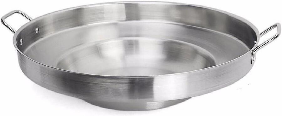 Grote Wok Comal Cazo Griddle Pan Buiten Koken Roestvrij Staal 58 cm Diameter Metaal