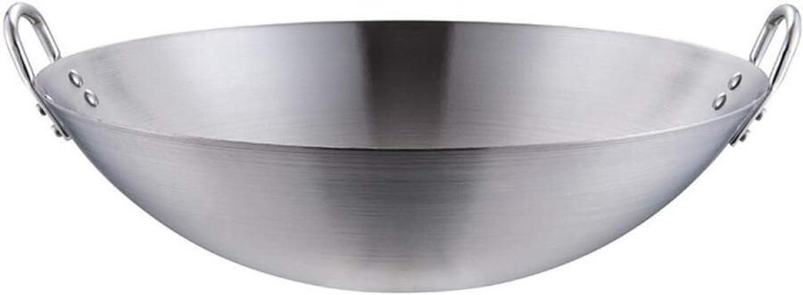 Grote wokpan Koekenpan kookpan Professioneel koken Roestvrijstalen handvat 32 cm