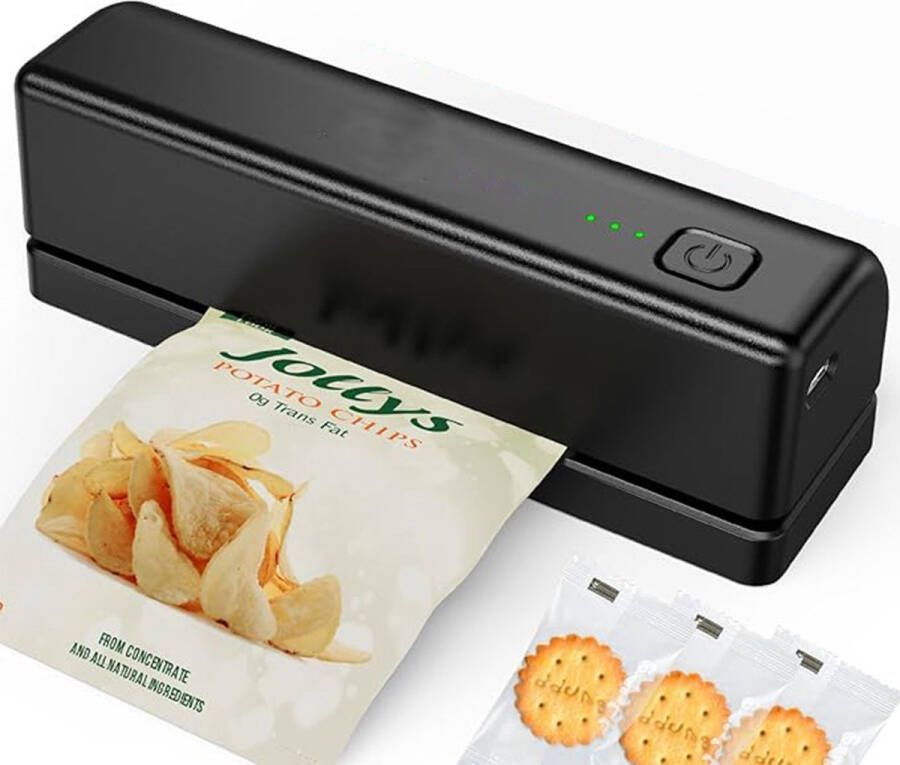 Gsedaox-Vacumeermachine-Vacuum Sealer-140 mm-Snack-sluitmachine-Eenvoudig-Zwart