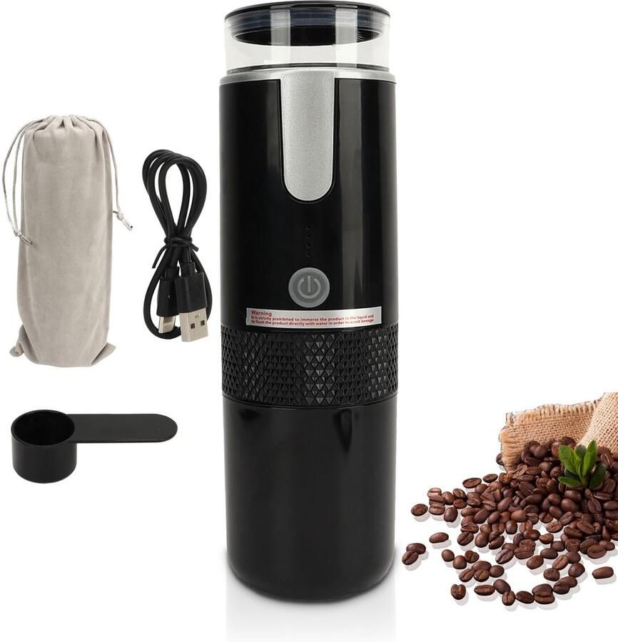 Allecto Draagbare Espresso Machine 1200mAh Koffiezetter voor Reizen en Kamperen
