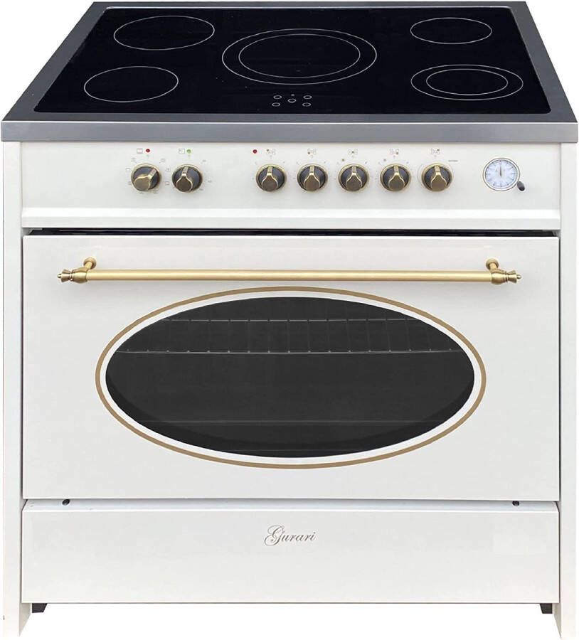 GURARI fornuis elektrisch fornuis GCH E 912 Cr r Retro elektrische kookplaat 90 cm Range Coocker -retro -121L