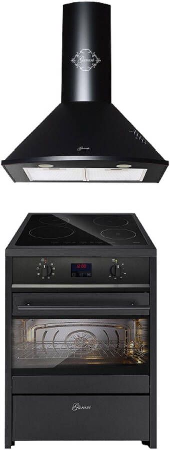 GURARI GCH E 612 BL elektrische vrijstaande fornuis 60 cm+GCH 046 BL 6 Afzuigkap 60 cm