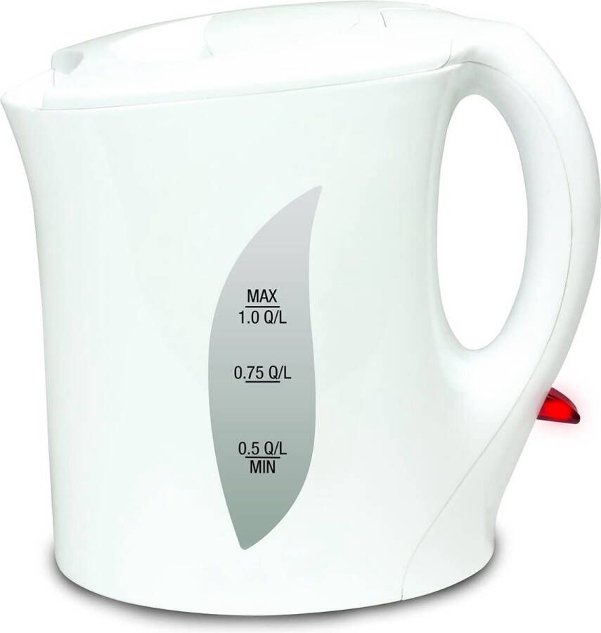 H&E Waterkoker 1 Liter Wit Energiezuinig 900 Watt Snelkokend en Compact Design - Foto 3