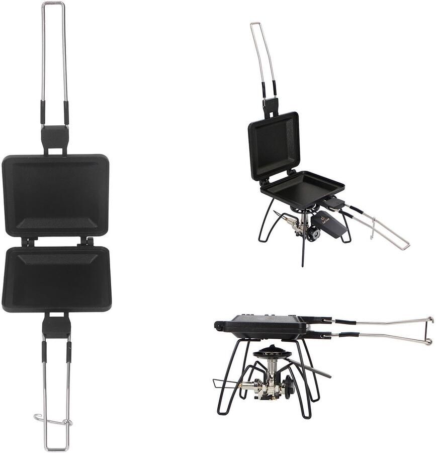 Haalbare Toaster Dubbelzijdige Non-Stick Toaster voor Ontbijt Geschikt voor Thuis en Buiten