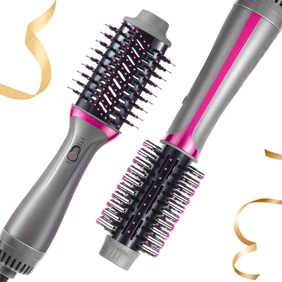 Haarborstel voor haardroger en volume 1200 W styler met negatieve ionen anti-kroes cilinder van titanium keramiek stijlborstel