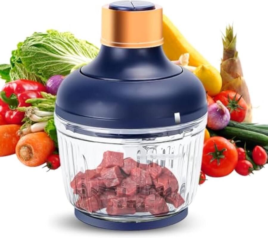 Hakmolen 3 L + 0 6 L – 300 W Met 2 Snelheden Glazen Kom 4 RVS Messen Voor Vlees Groenten Fruit En Babyvoeding