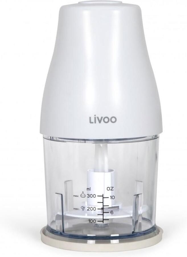 Hakmolen 300 ml Keukenmachine Mini Snel Ingrediënten Hakken Turbo-functie Krachtig 400 Watt Vermogen Wit