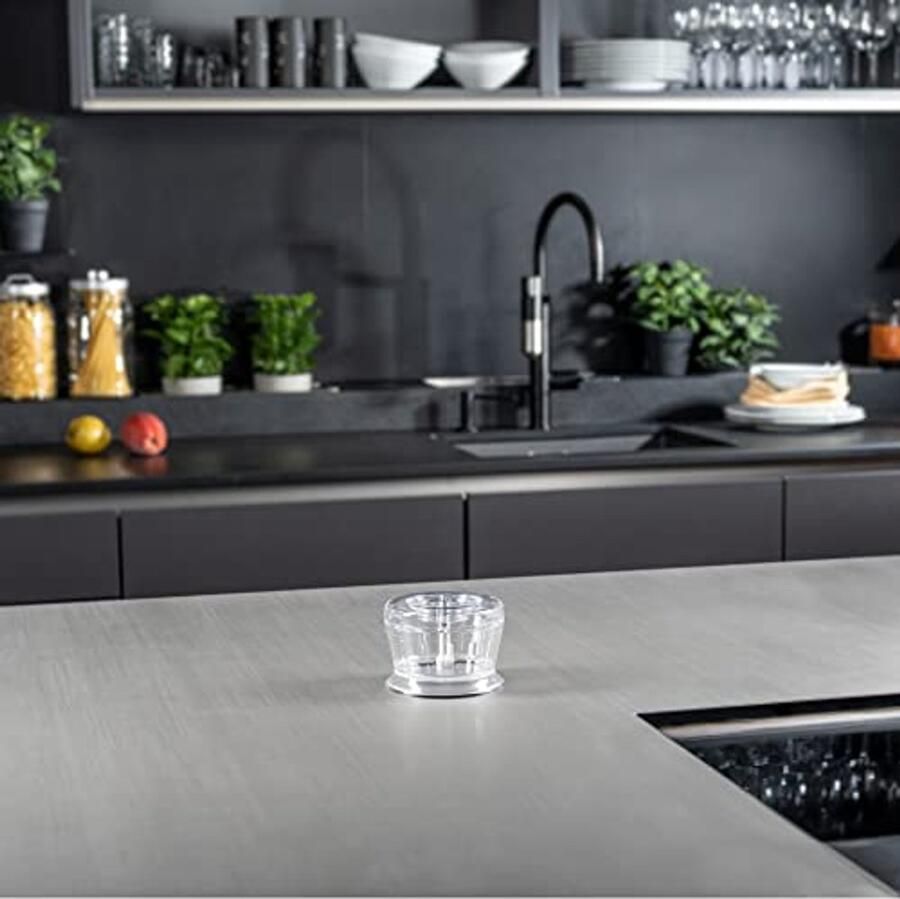 Hakmolen Accessoire voor Staafmixers onder 250 Watt RVS Mes met Twee Bladen Transparant Bakje - Foto 2