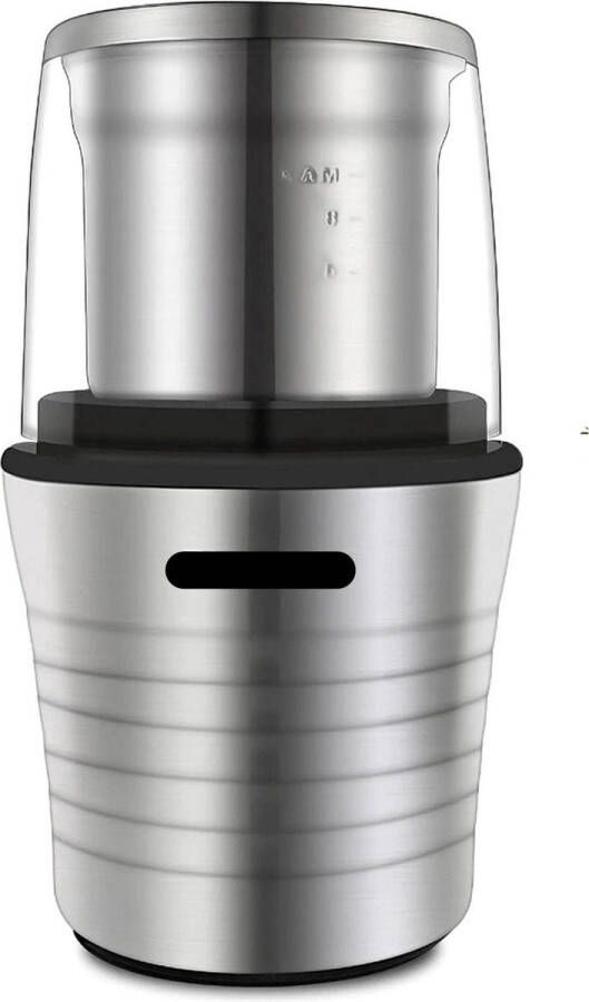 Hakmolen Electrisch 2-in-1 Nat en droog Gehaktmolen Vleesmolen Food Processor Keukenmixer Elektrisch 300W Roestvrijstalen Behuizing en Maalbladen Grijs