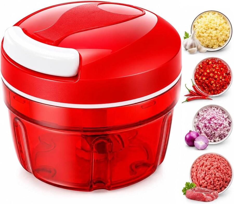 Hakmolen en processors 300 ml hand-pull uienhakmolen met roestvrijstalen messen knoflookhakselaar keukenmachine voor chili uien groente noten fruit paprika's vlees knoflook puree voedsel