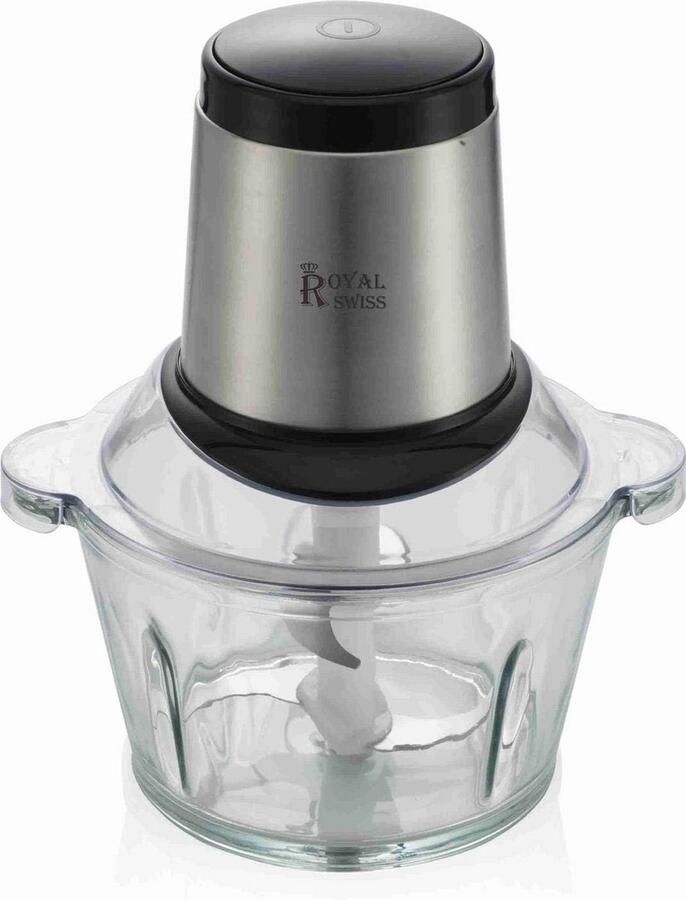 Glazen Hakmolen Keukenmachine Mini Snel Ingrediënten Snijden Krachtige 300 Watt Motor 18 Liter Zwart Zilver