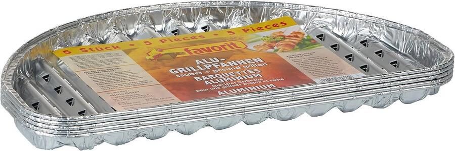 Halfronde Grillplaat voor BBQ of Grill Set van 5 30 cm Aluminium