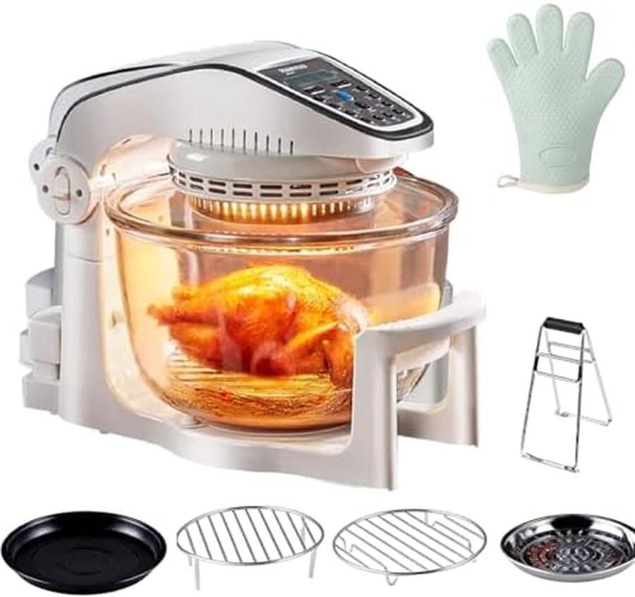Halogeen Airfryer Heteluchtfriteuse Oven Gezond Koken 10 Slimme Presets 10 Liter Wit