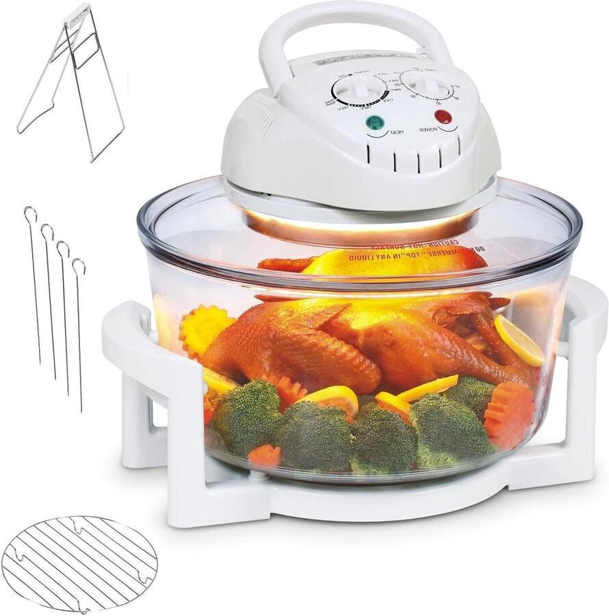 Halogeen Airfryer Multicooker Oven Gezond Koken Snelle Verhitting 12L Capaciteit Wit