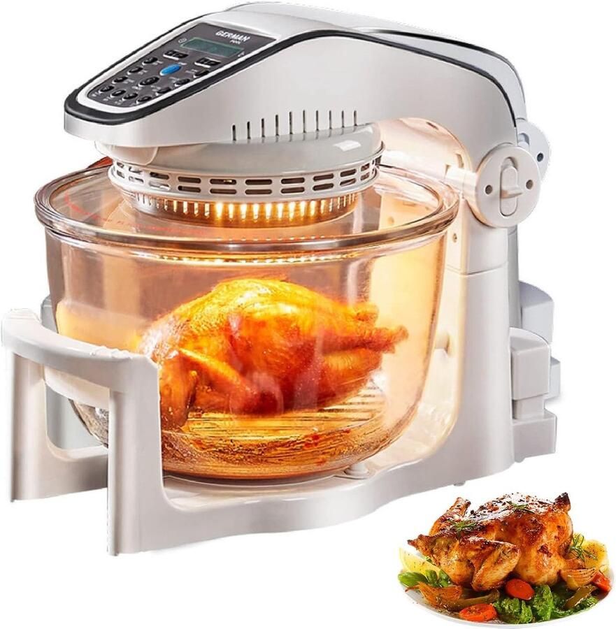 Halogeen Convectieoven Luchtfriteuse Oven Gezond Koken Grote Capaciteit 10 Liter Wit