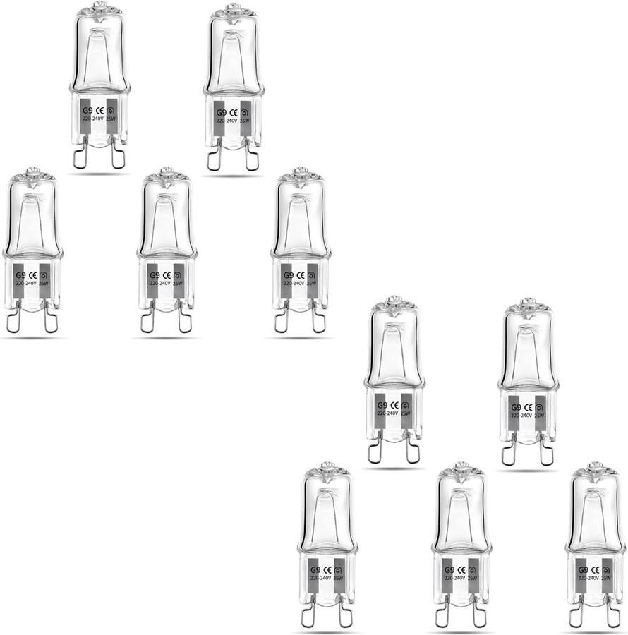 Halogeen Lampjes G9 Capsules Oven Verlichting Dimbaar 25W 10 Stuks Wit