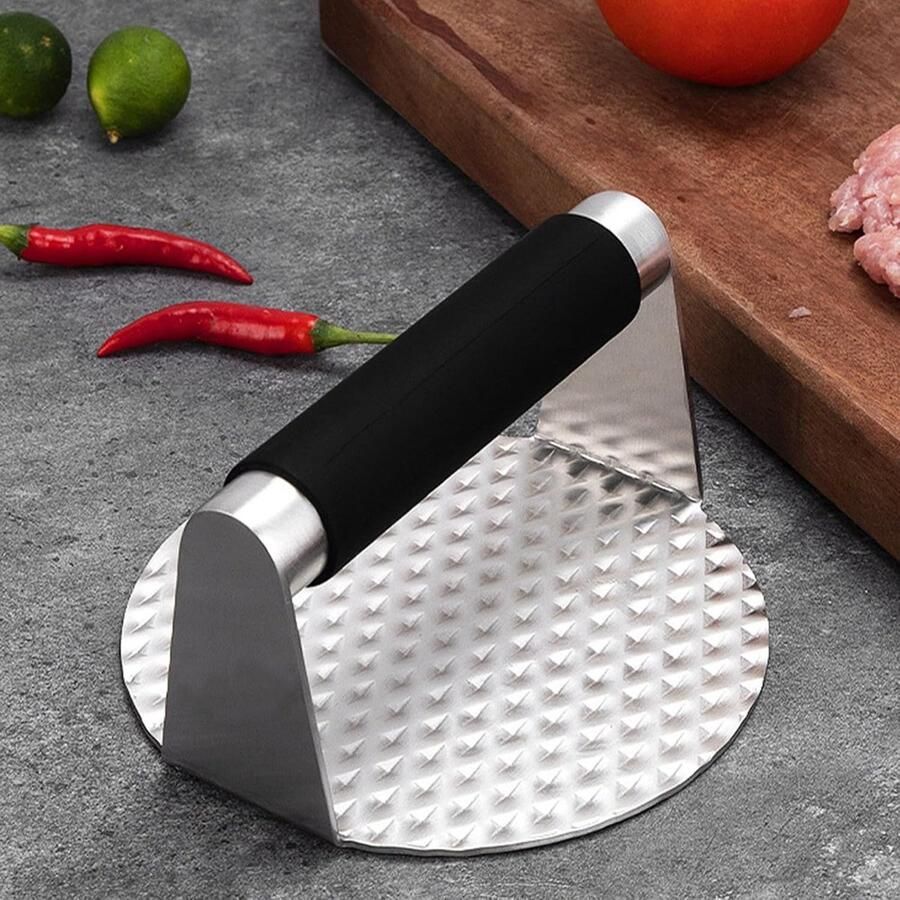 Hamburger Patty Maker Vleespers Perfecte Burgers Maken Roestvrij Staal 14 x 14 cm Zilver