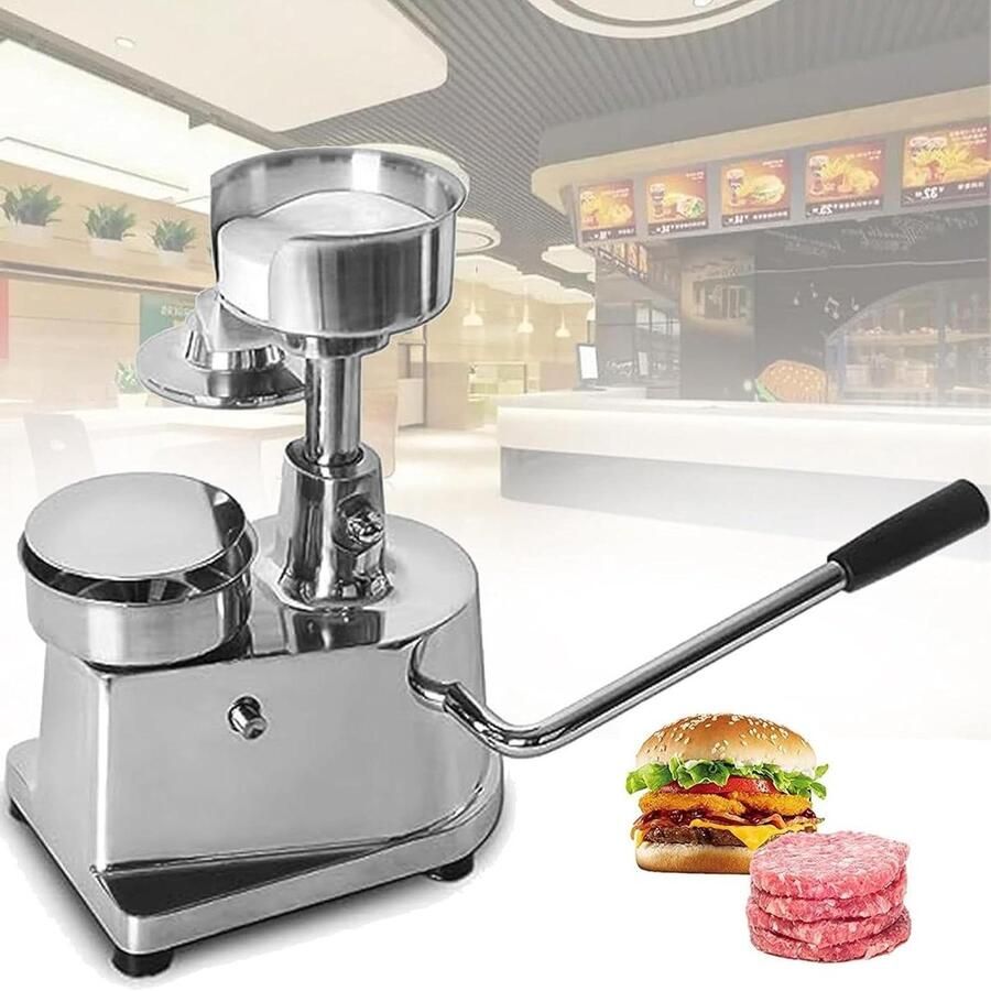 Hamburger Patty Maker Vleesvormer Burger Professioneel Vlees Vormen Roestvrij Staal 100-150mm Zilver