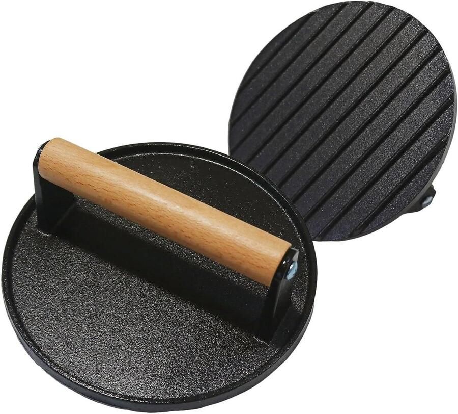 Hamburger Pers Burger Drukker BBQ Grillen Hittebestendig Metaal 18 x 18 x 7 cm Metaal