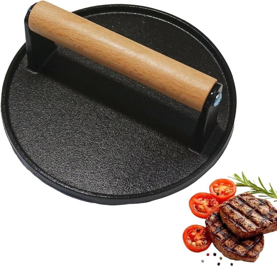 Hamburger Pers Burger Smasher Burgers Grillen Antiaanbak Metaal 18 x 18 x 7 cm Metaal