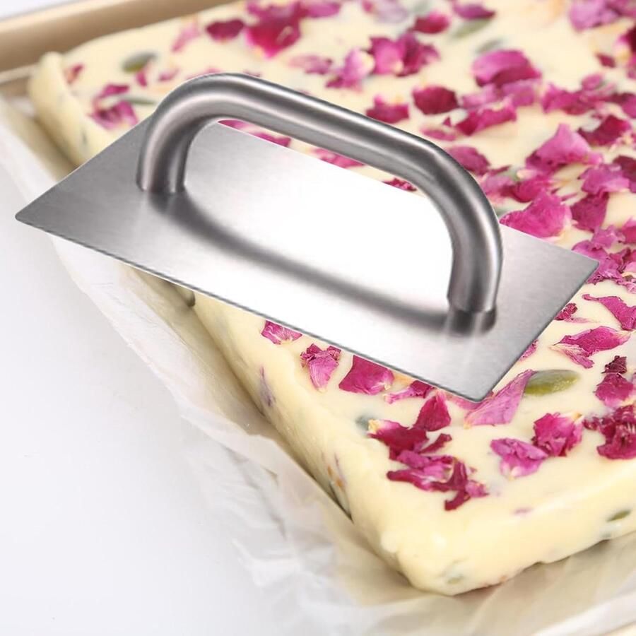 Hamburger Pers Spatel Vlees Gewicht Grill Burgers Drukken Roestvrij Staal 197 x 120 mm Zilver