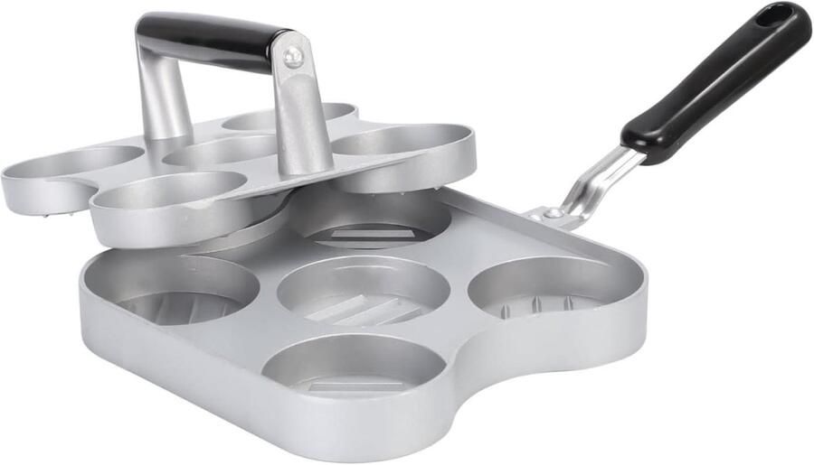 Hamburger Press 5-Grid Non Stick Flat Hamburger Smasher Grill Press Bacon Meat Burger Smasher Tool voor achterkleppen BBQ's Cookouts Outdoor Home