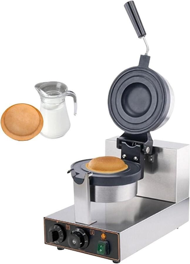 Hamburger wafelijzer Gevulde wafelmaker Snacks maken Dubbelzijdig verwarmen 50-300°C Zilver