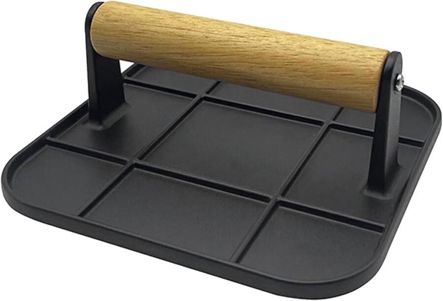 Burgerpers Vleespers Grill Hamburgers Grillen Hittebestendige Handgreep 16 cm Zilver