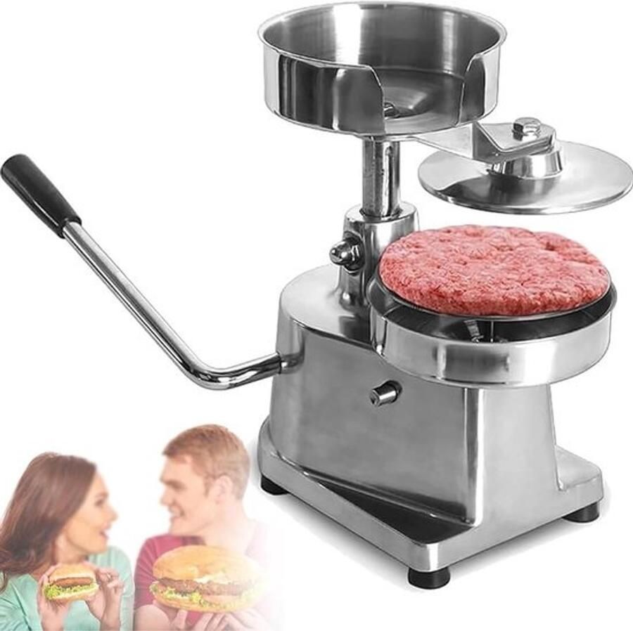 Hamburgerpers Burger vormer Burgers gelijkmatig vormen Roestvrij staal 3 maten mallen Zilver