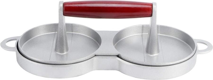 Hamburgerpers Pasteitjes Maker Zelf Hamburgers Maken Twee Tegelijk 29 x 13 x 9 cm Zilver