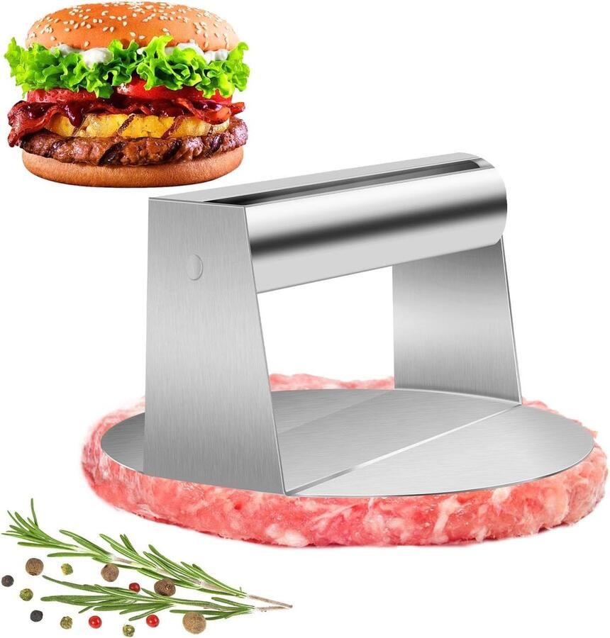MXTIMWAN Burger Press ronde roestvrijstalen hamburgerpers voor heerlijke hamburgers pasteitjes BBQ