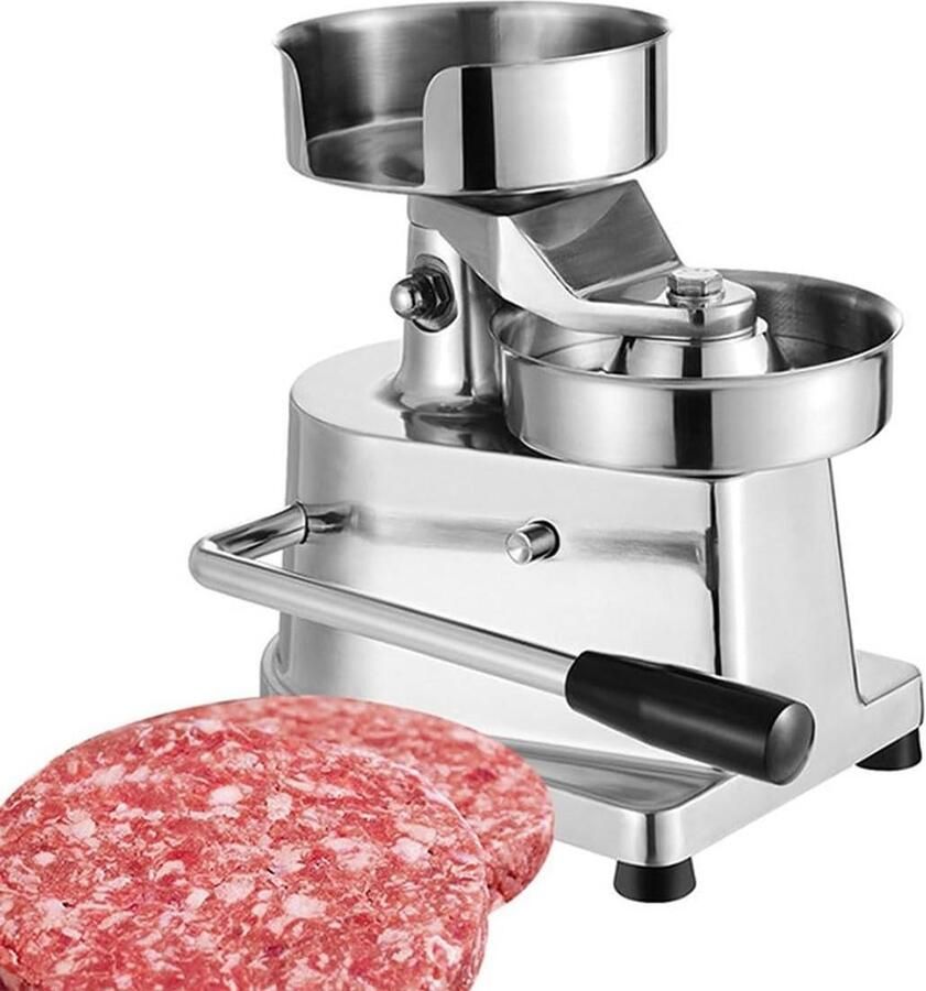 Hamburgervormer Patty Maker Burgers Maken Verstelbare Dikte 100mm Zilver