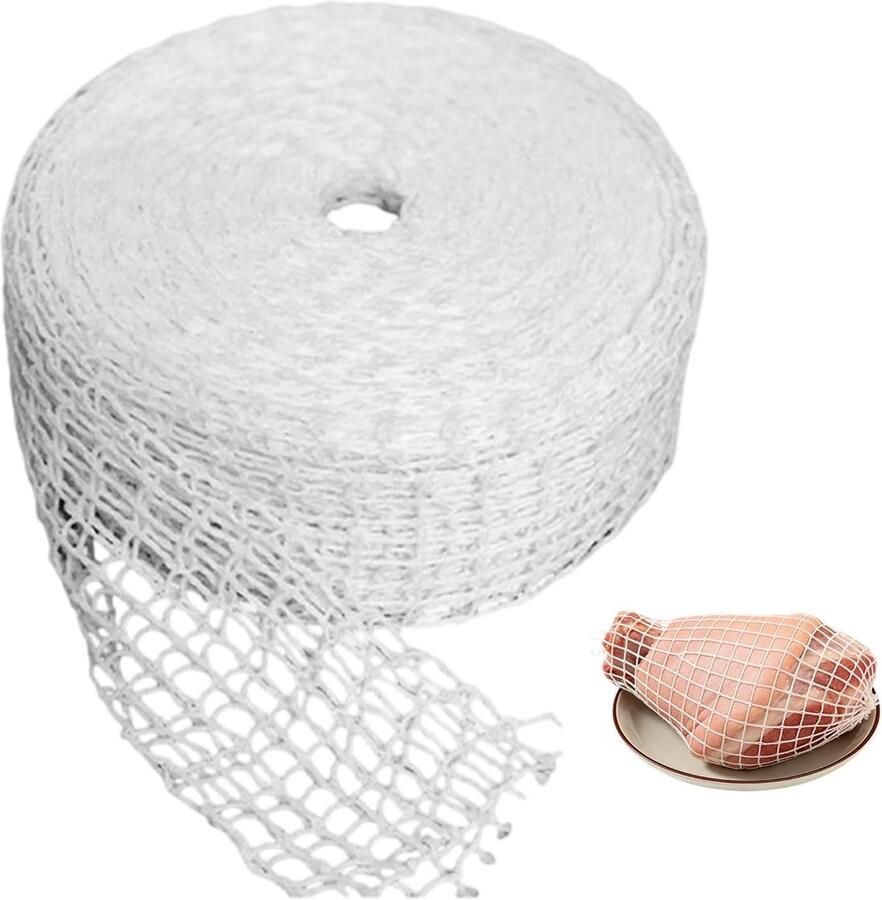 Hamnet om te roken grillrooster opgerold grillrooster rolroosternet rooknet braadnet katoenen net voor het bewaren grillen en koken van vlees nr. 16 elastisch grillrooster (5 meter)