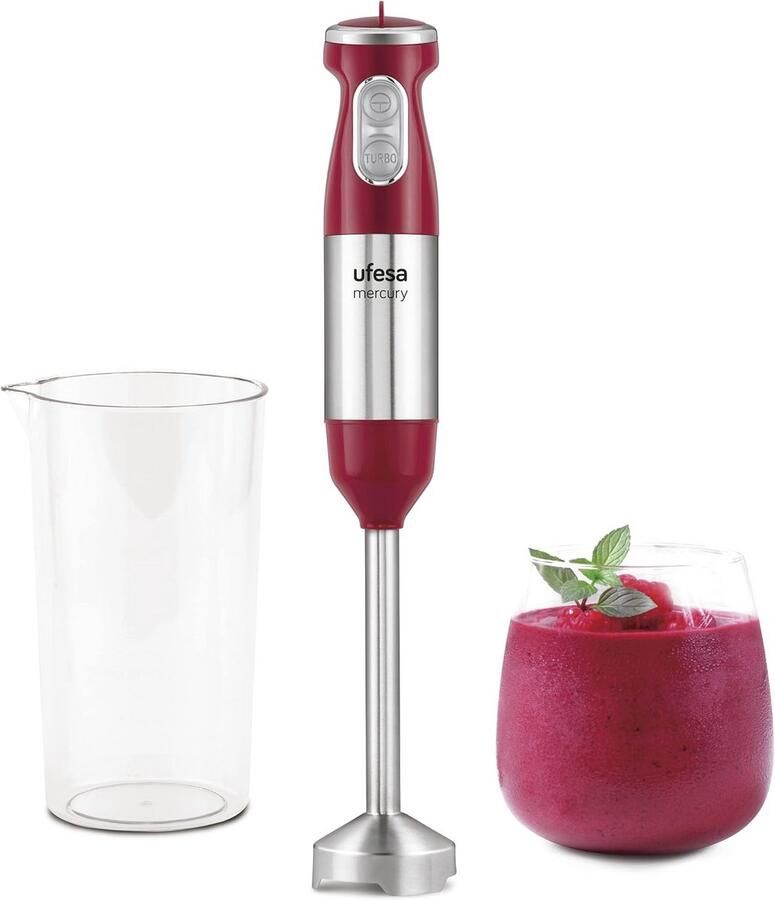 Hand Blender 1000W met Turbo functie en roestvrijstalen messen Ergonomisch en spatbeschermend