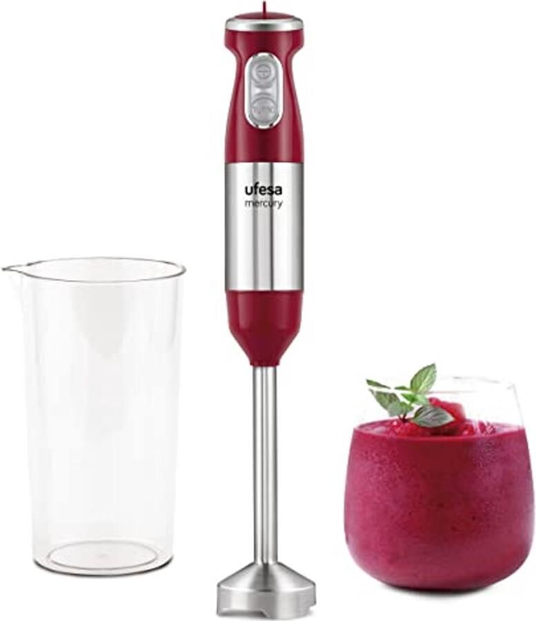 Hand Blender 1000W met Turbo functie en roestvrijstalen messen Ergonomisch en spatbeschermend
