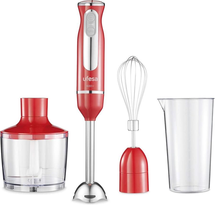 Hand blender 600W met Turbo functie roestvrijstalen messen en ergonomisch design