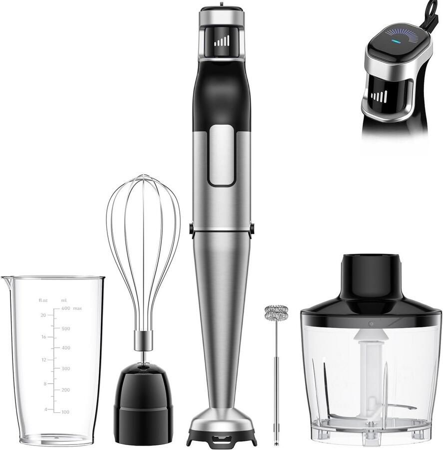 Hand Blender Set Keukenmixer Maaltijden Bereiden 5-in-1 Functionaliteit 1100 Watt Zwart