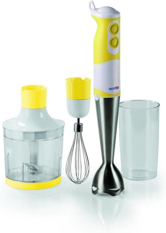 Hand Blender Set Staafmixer Keukenmixer Eten Bereiden 3 Opzetstukken 600 ml Geel