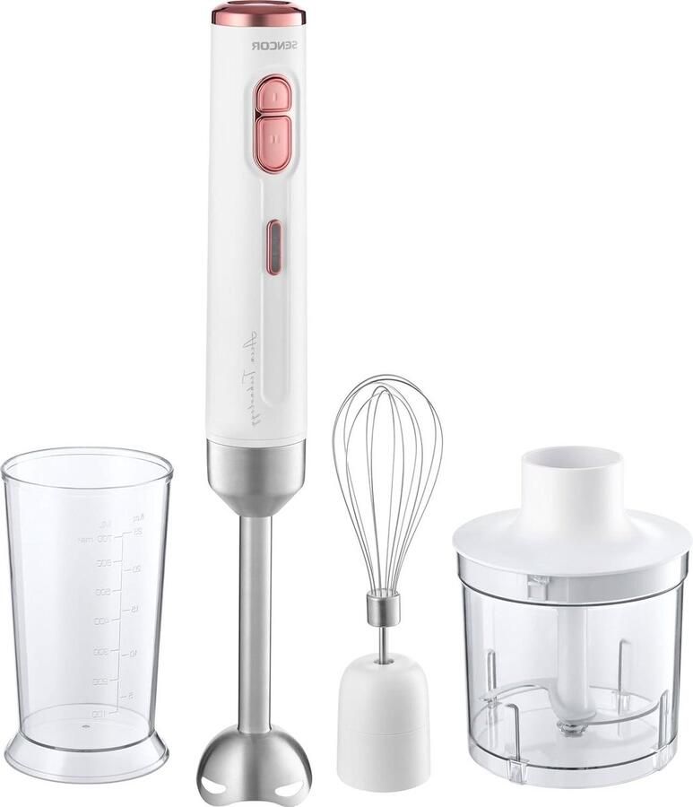 Hand Blender Staafmixer Keukenmixer Gezond Eten Maken Draadloos Werken 1000 Watt Wit