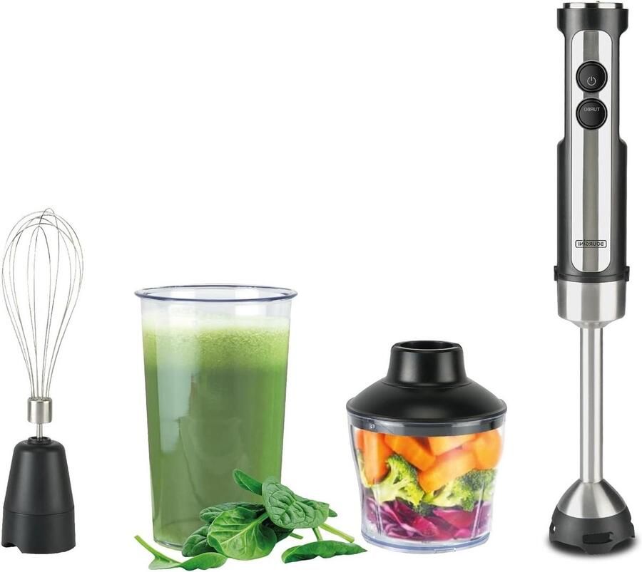 Hand Blender Staafmixer Keukenmixer Snel Ingrediënten Mixen 20 Snelheden Turbo 1200 Watt Groen