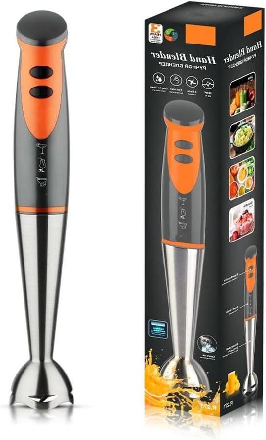 Hand Blender Staafmixer Mixer Keukenwerk Roestvrij staal 20 oz cup Zilver